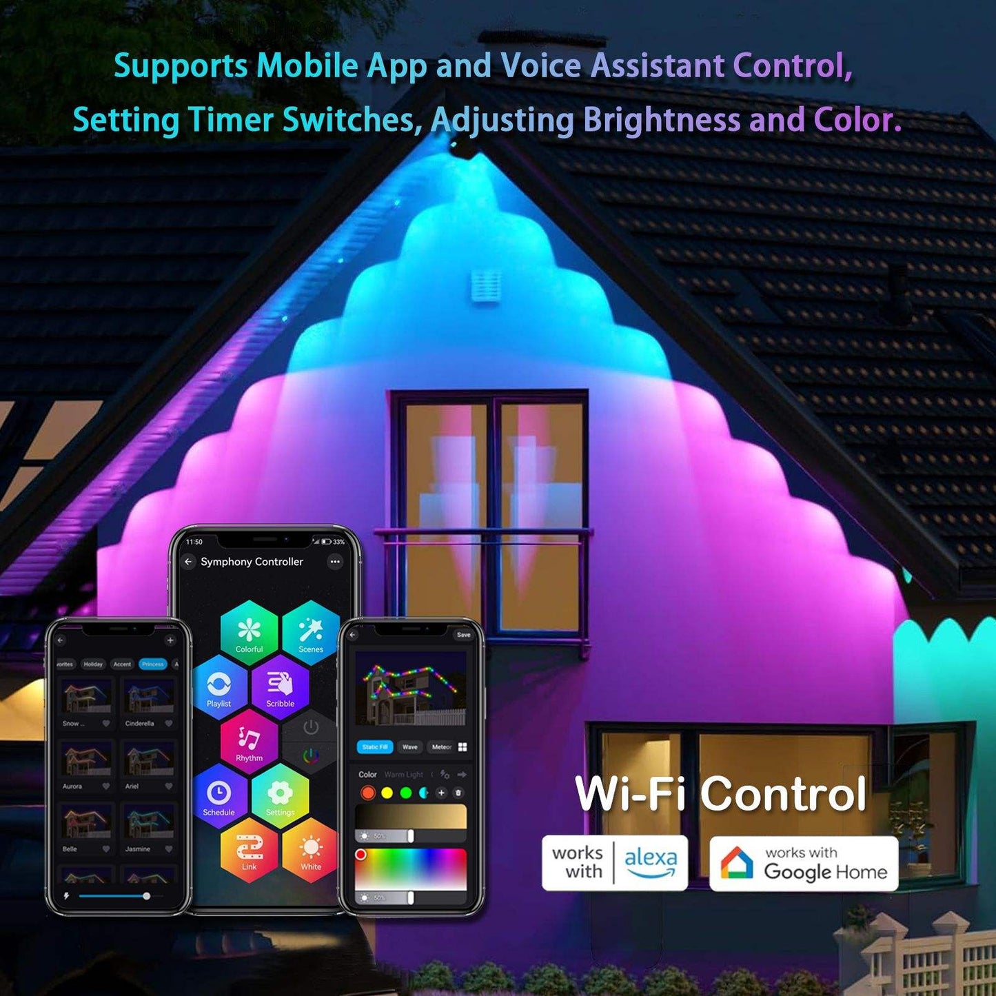 RGB Smart Outdoor Lights Addressable LED Point Light with Controller App Programmable